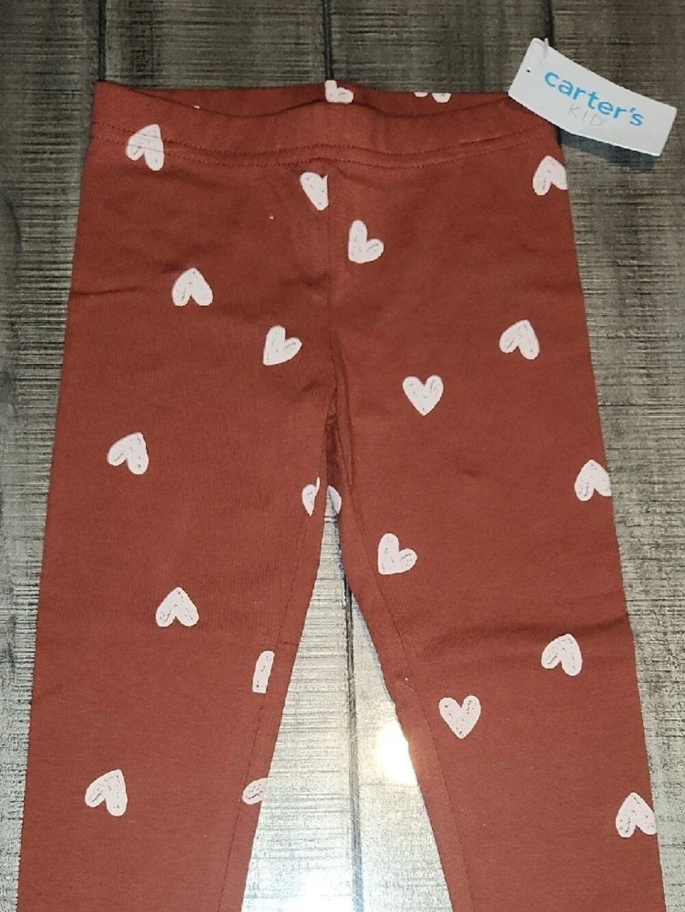 NWT Carter's Kids Rust Heart Print Leggings